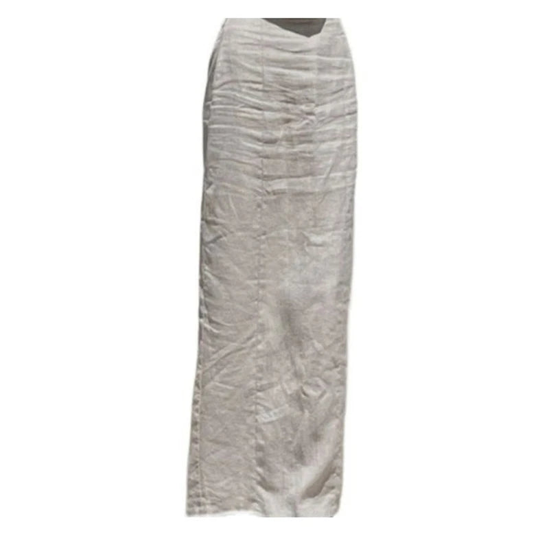 Willow linen-blend midi skirt – view 6