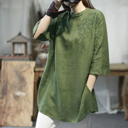 Hazel embroidered linen tunic – view 6