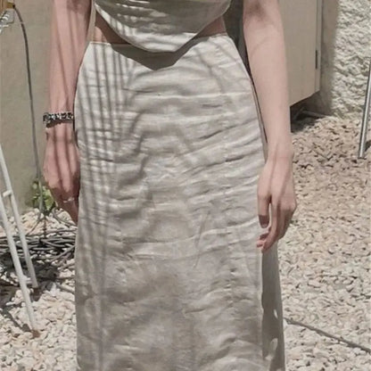 Willow linen-blend midi skirt – view 4