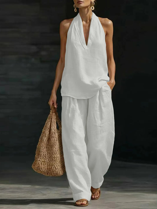 Freya linen halter co-ord set – view 1