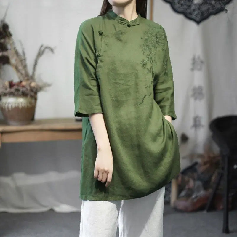 Hazel embroidered linen tunic – view 10