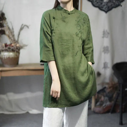 Hazel embroidered linen tunic – view 10