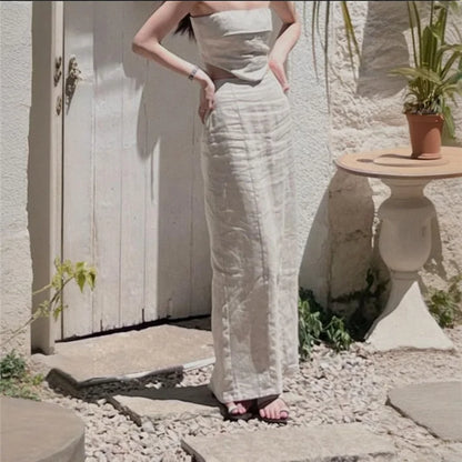 Willow linen-blend midi skirt – view 3