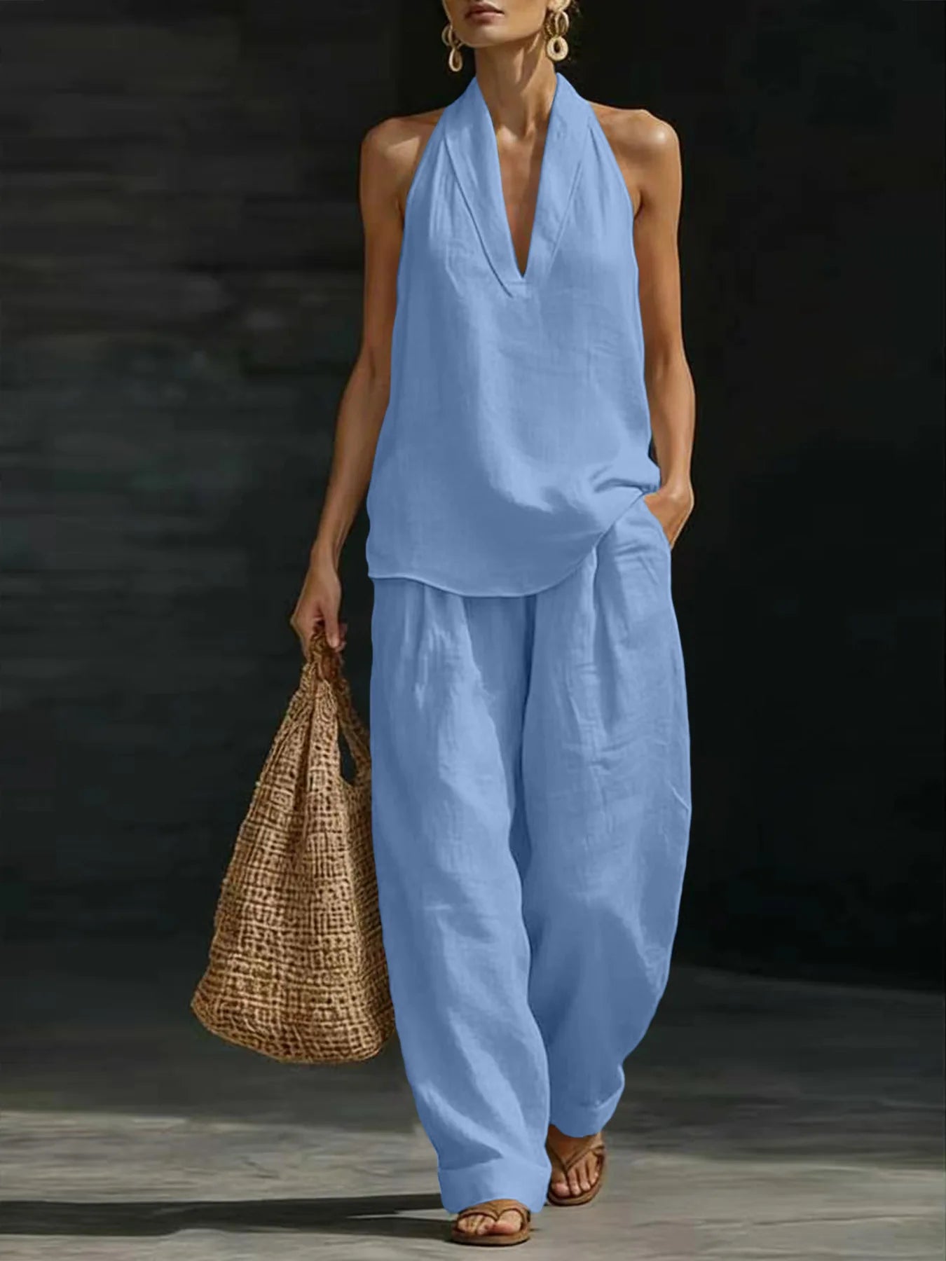 Freya linen halter co-ord set – view 10