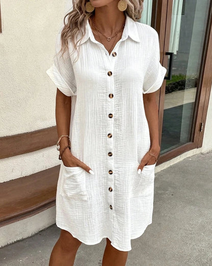 Rosie vintage linen-blend mini dress – view 1