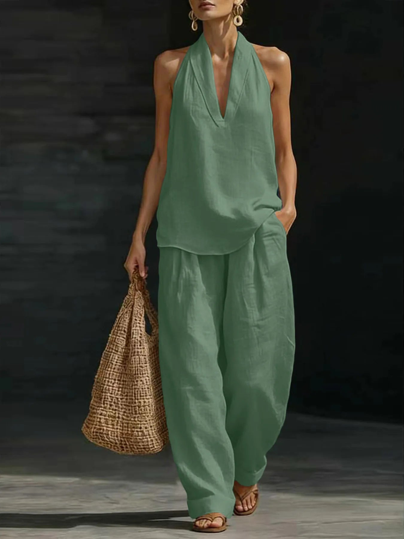 Freya linen halter co-ord set – view 6