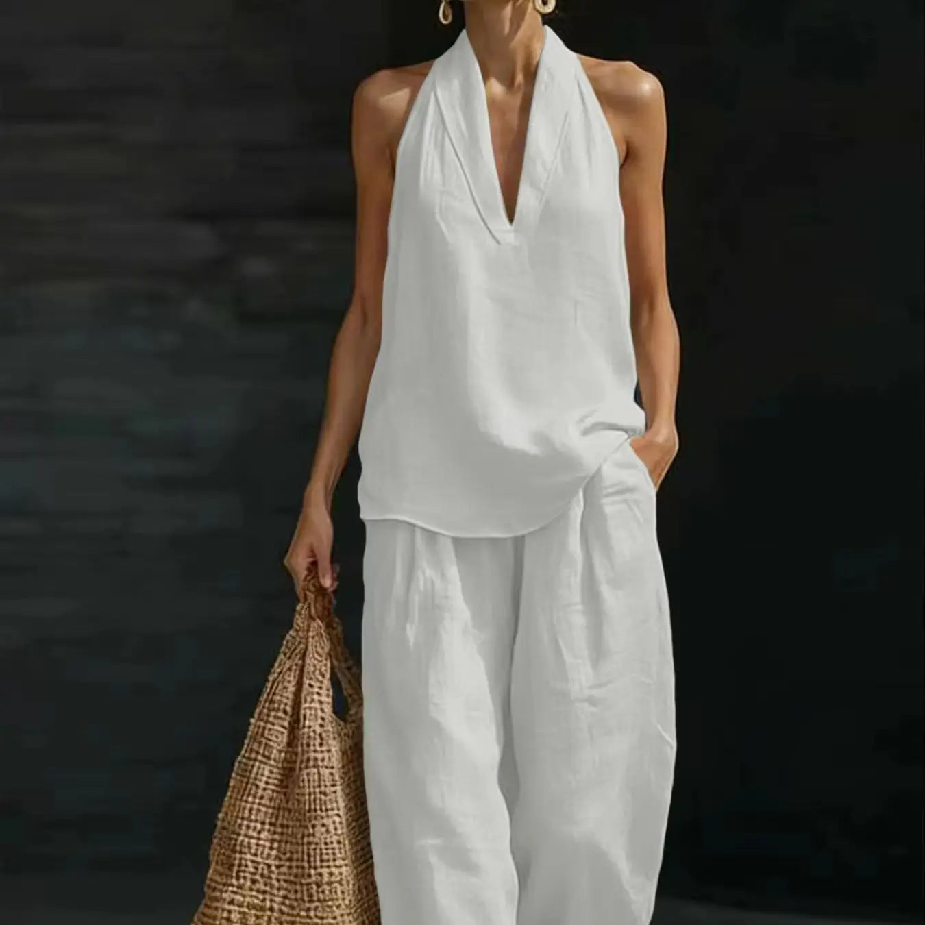 Freya linen halter co-ord set – view 9