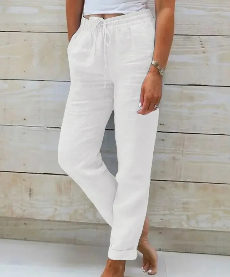 Wren high-waist linen trousers – view 10