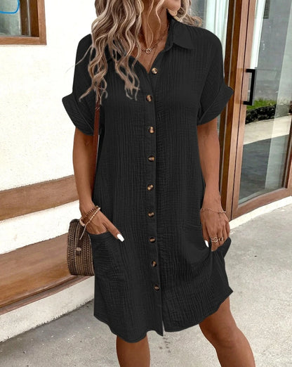 Rosie vintage linen-blend mini dress – view 9