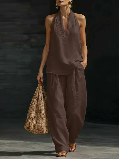 Freya | Linen Halter Co-ord Set
